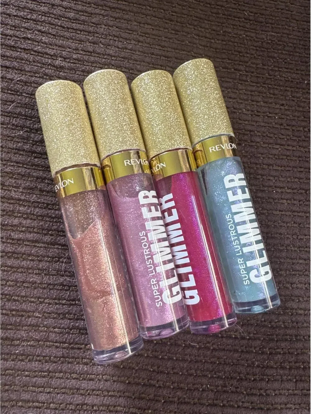 REVLON Glimmer Gloss Set of 4 – Indigo Ice, Pink Prisma, Happy Hour, Beamy NEW